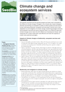 Climate change and ecosystem services