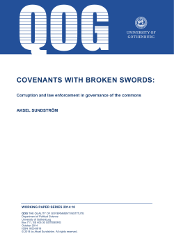 Covenants with broken swords - Quality of Government Institute