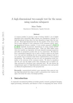 A high-dimensional two-sample test for the mean using random