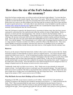 How does the size of the Fed`s balance sheet affect the