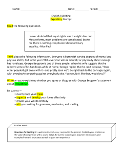English II Writing Expository Prompt Read the followi