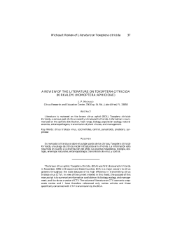 Michaud: Review of Literature on Toxoptera citricida 37 A REVIEW