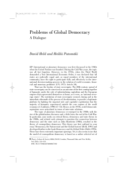 Problems of Global Democracy