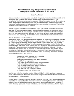 A New Way Salt May Metaphorically Serve as an Example of Natural