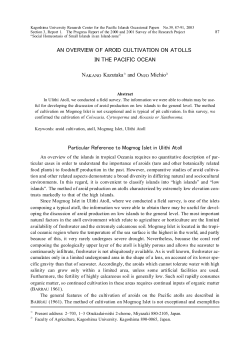 an overview of aroid cultivation on atolls in the pacific ocean