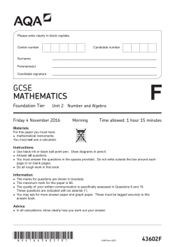 GCSE Mathematics Question paper Unit 02 - Number and