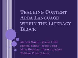 Teaching Content Area Language within the