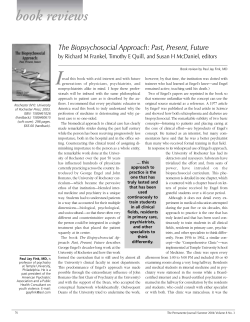 The Biopsychosocial Approach: Past, Present