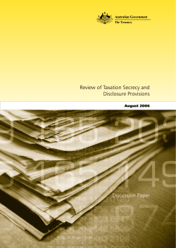 Review of Taxation Secrecy and Disclosure
