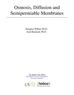 Osmosis, Diffusion and Semipermiable Membranes