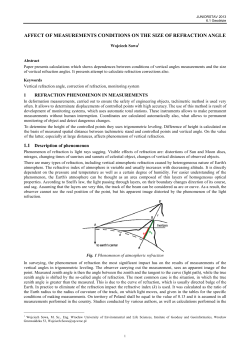 affect of measureme ts co ditio so the size of refractio a gle