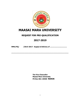 TABLE OF CONTENTS - Maasai Mara University