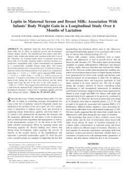 Leptin in Maternal Serum and Breast Milk: Association With