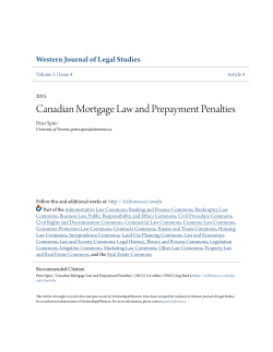 Canadian Mortgage Law and Prepayment Penalties