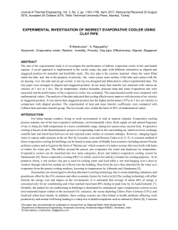 experimental investigation of indirect evaporative cooler using clay