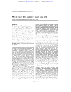 Medicine: the science and the art