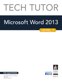 Microsoft Word 2013 &ndash; Level 1