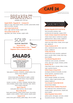 the menu - Campus Life Services