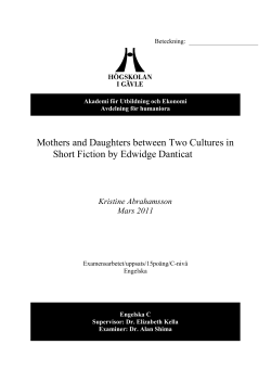 Mothers and Daughters between Two Cultures in Short Fiction