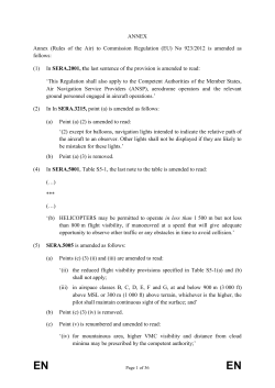 Annex to Draft Commission Regulation to Opinion No 04/2014