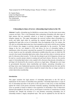 Citizenship in times of terror - European Consortium for Political