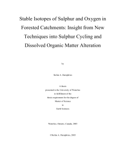 Stable Isotopes of Sulphur and Oxygen in Forested Catchments