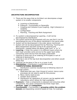 ARCHITECTURE DECOMPOSITION 1. There are five