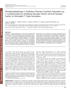 Phosphodiesterase 4 Inhibitors Prevent Cytokine Secretion by T