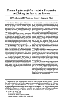 Human Rights in Africa -A New Perspective