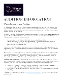 audition information - The School of Performing Arts