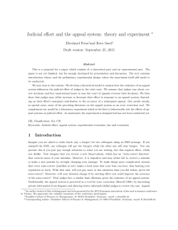 Judicial effort and the appeal system: theory and