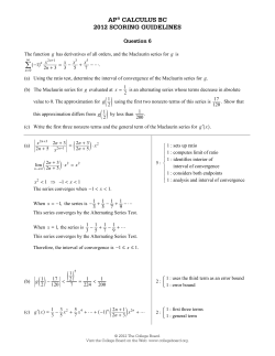 ap&reg; calculus bc 2012 scoring guidelines