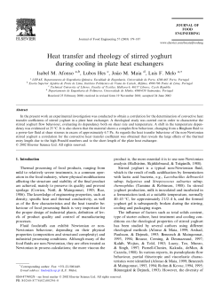 Heat transfer and rheology of stirred yoghurt during cooling in plate