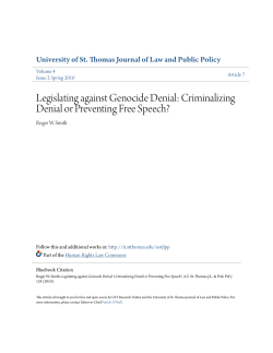 Legislating against Genocide Denial