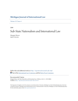 Sub-State Nationalism and International Law