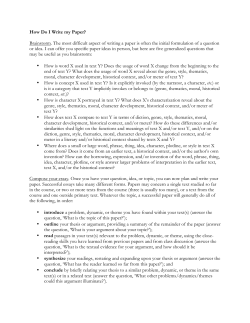 How Do I Write my Paper