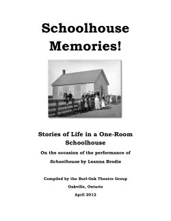 schoolhouse reminiscences - Burlington Theatre Group