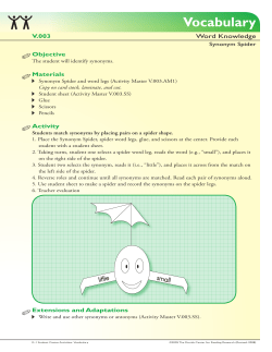 Synonym Spider - Florida Center for Reading Research
