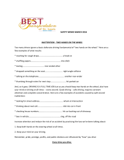 SAFETY MEMO MARCH 2016 INATTENTION - TWO