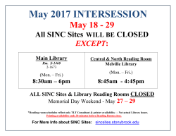 SINC Site Special Hours