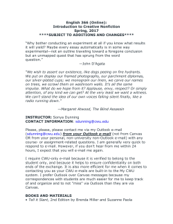 English 366 (Online): Introduction to Creative Nonfiction Spring