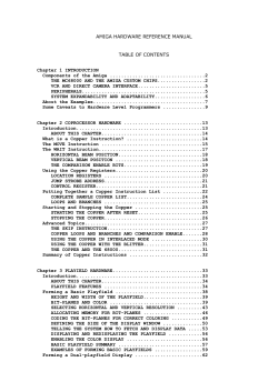 AMIGA HARDWARE REFERENCE MANUAL TABLE OF
