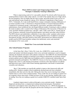 What`s RITE in Saint Louis? Empowering Urban Youth Through a