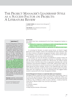 the project manager`s leadership style as a success factor on