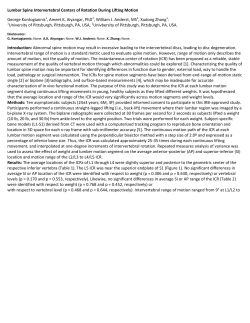 Lumbar Spine Intervertebral Centers of Rotation During Lifting