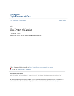 The Death of Slander - DigitalCommons@Pace