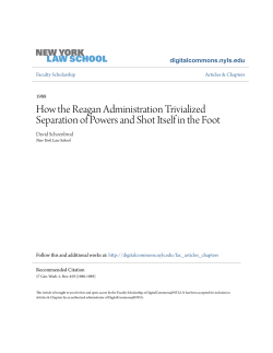 How the Reagan Administration Trivialized Separation of Powers