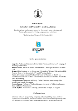 Literature and Chemistry: Elective Affinities