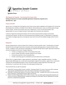 2017 Request for Proposals – Farm land and farm house rental
