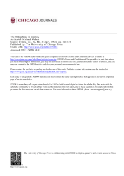 Michael Walzer, "The Obligation to Disobey"